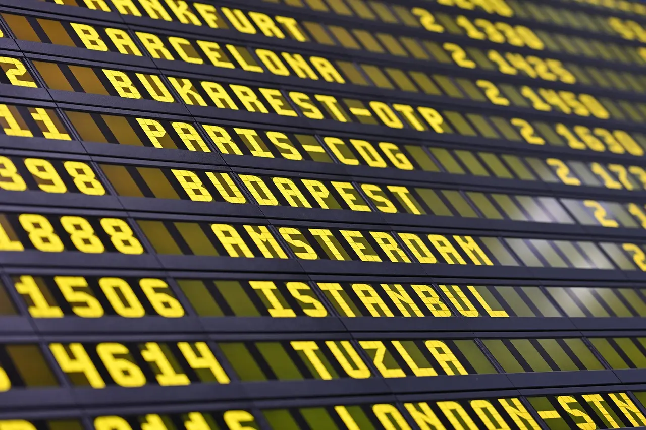 Airport departure board image